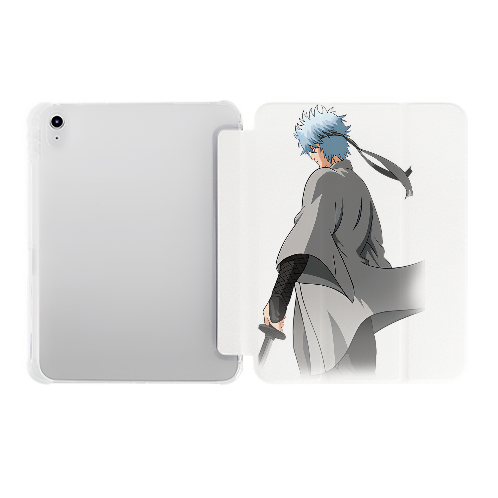（画像用） ぎんたま 坂田銀時（さかたぎんとき） 神楽 志村新八（しむら しんぱち） GINTAMA Sakata Gintoki Kagura Shimura Shinpachi IPad ケース ペン収納付き 三つ折りスタンド PUレザー×シリコン 対応機種9.5/10.5/10.9インチ